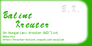 balint kreuter business card